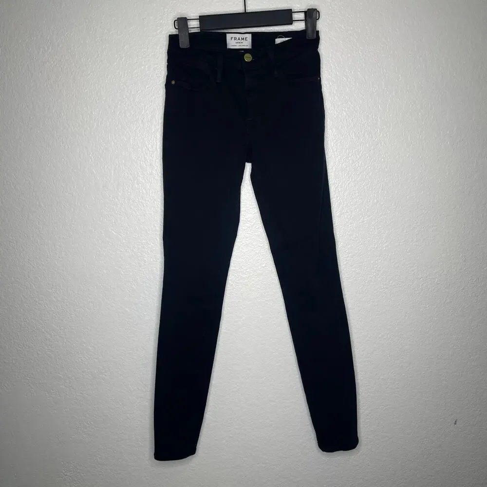 Frame Womens Jeans Size 24 Black Le High Skinny Leg Denim Casual Wear